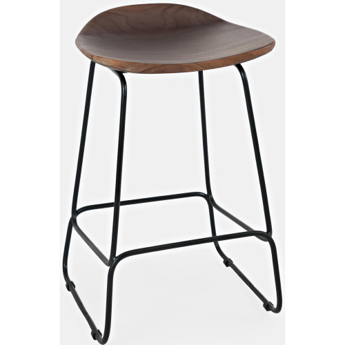 Nature's Edge Backless Counter Stool in Slate Wood & Iron (Set of 3)